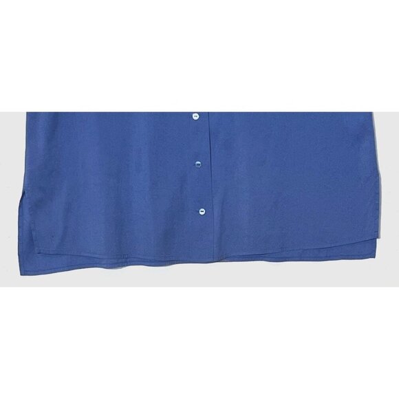 New Eileen Fisher Blue 100% Silk Button Oversized Shirt Blouse Top - Picture 7 of 10